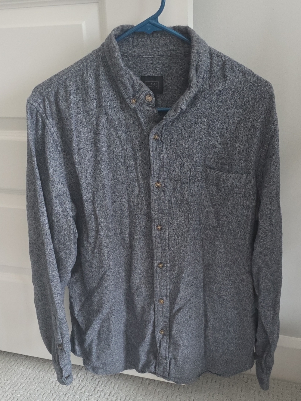 14th & Union Heather Gray Button-Down Casual Shirt